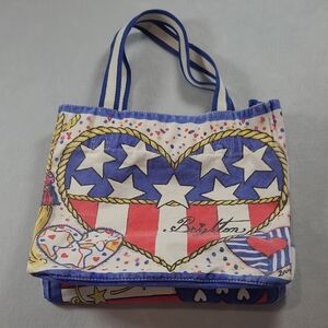 Brighton Star Spangled Heart Beach Tote by Tom Clancy Patriotic Canvas Tote